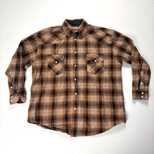 Vintage Jesse James West Coast Choppers Pearl Snap Button Shirt Sz L Plaid